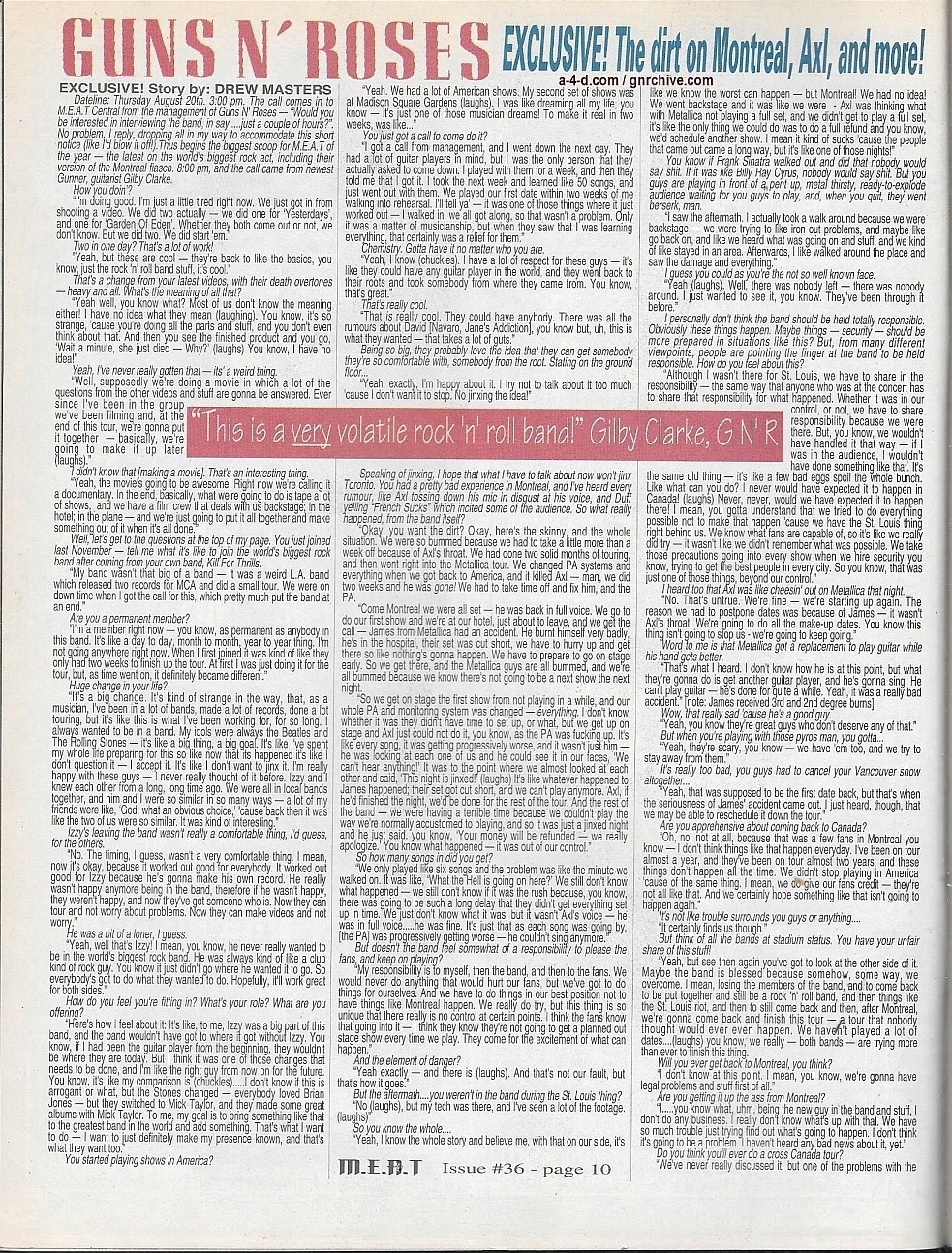 1992.09.DD - M.E.A.T - Guns N' Roses Exclusive: The Dirt On Montreal, Axl And More! (Gilby) 1992_029