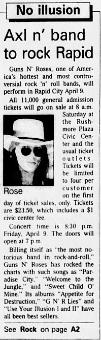 1993.04.09 - Rushmore Plaza Civic Center, Rapid City, USA 1993_065