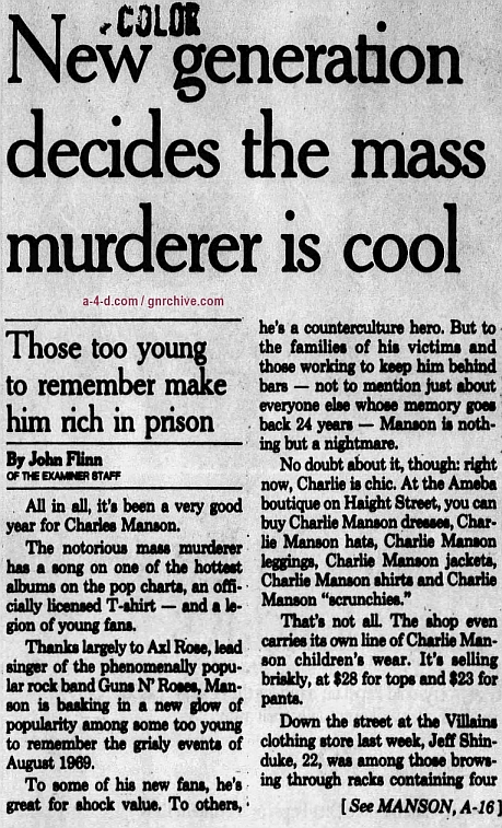 1993.12.19 - The San Francisco Examiner - New generation decides the mass murderer is cool 1993_150