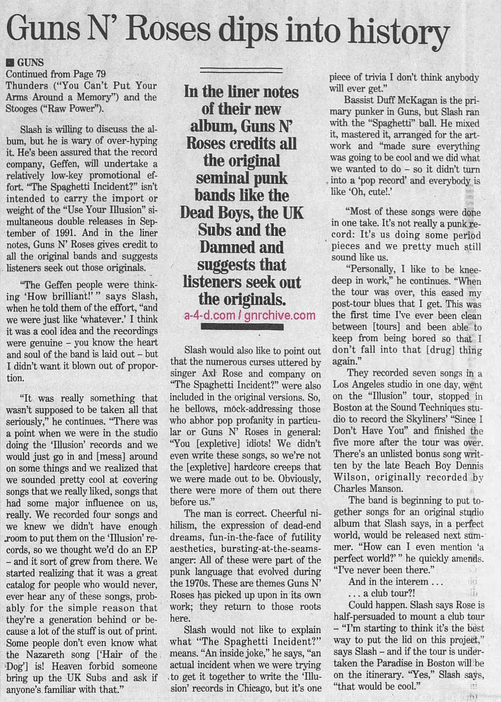 1993.11.26 - The Boston Globe - Guns N' Roses Dips Into History (Slash) 1993_152