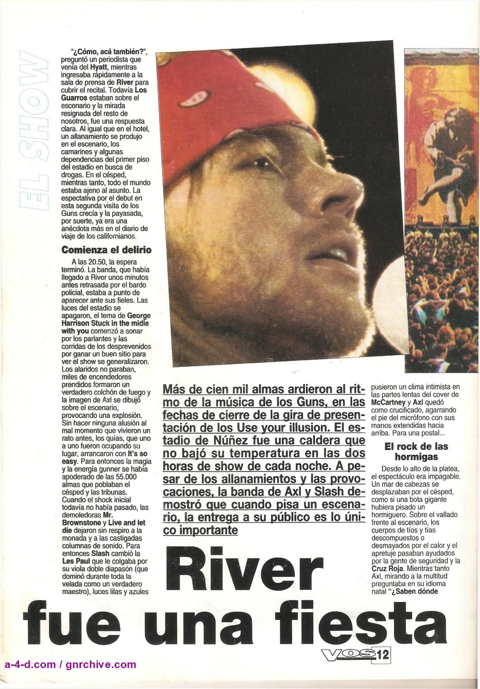 1993.07.21 - Vos En Todas Magazine - Guns N' Roses In Argentina 1993_m19