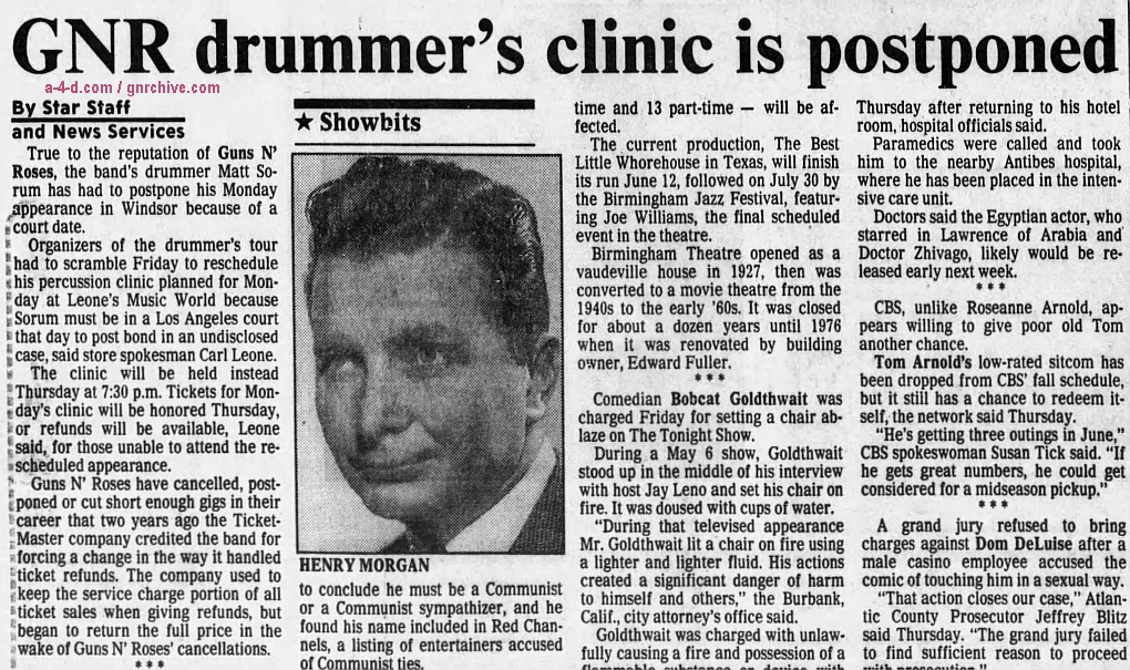 1994.05.20 - The Windsor Star - Guns N’ Roses’ Sorum gets bang out of career 1994_020