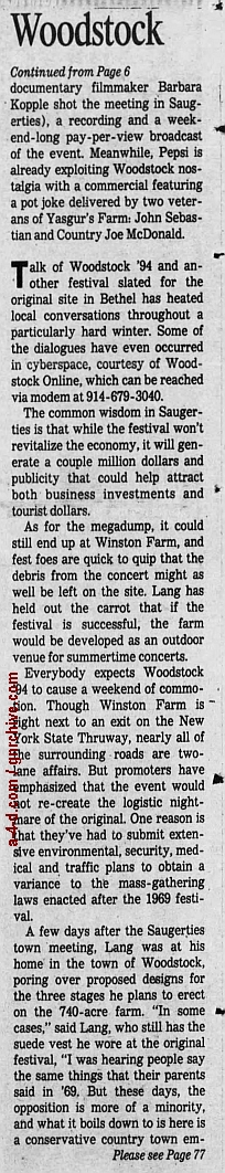 1994.04.21 - AP/Press and Sun Bulletin - Woodstock II acts revealed 1994_046