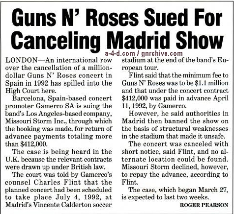 1995.04.08 - Billboard - Guns N’ Roses Sued For Canceling Madrid Show 1995_025