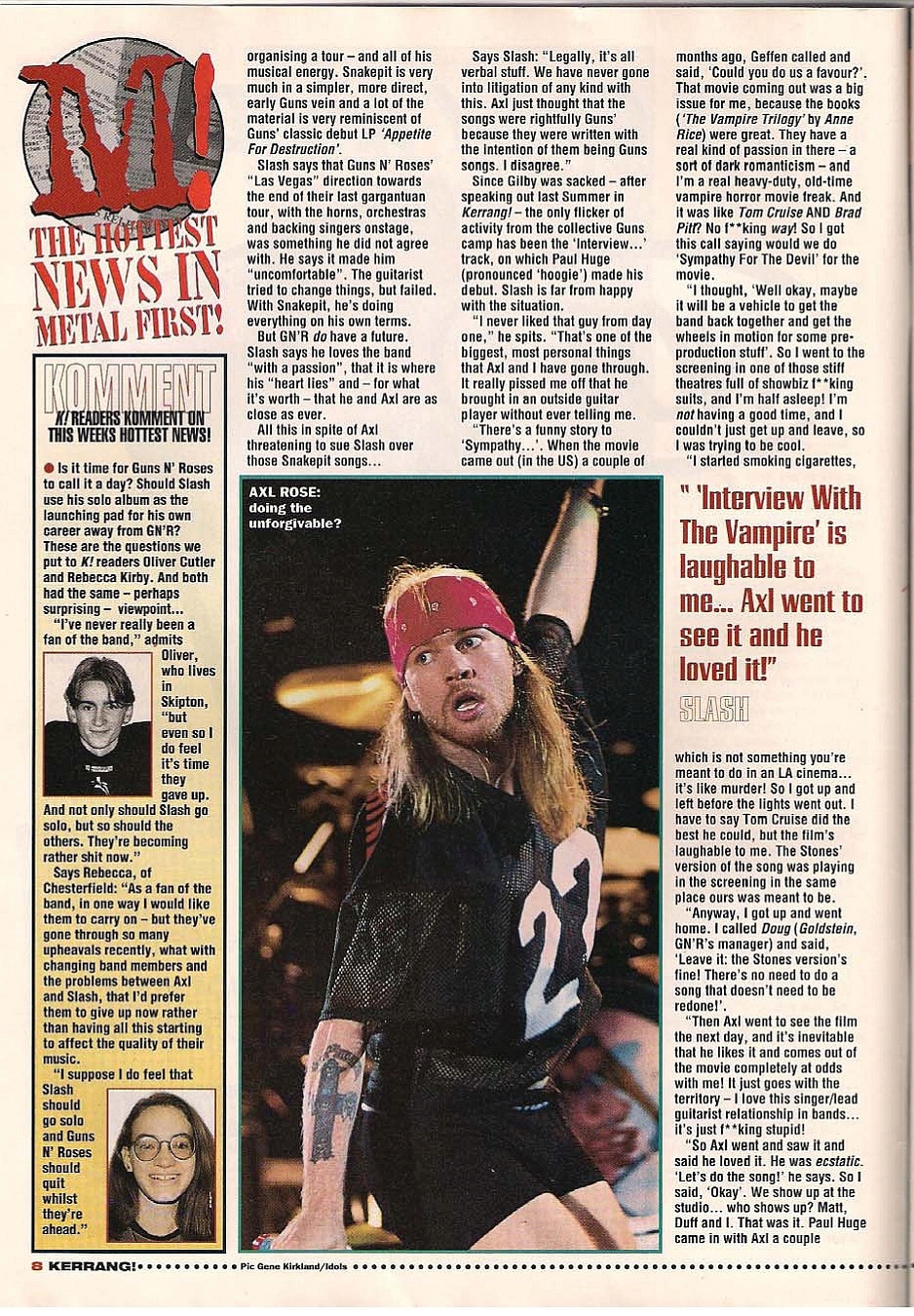 1995.01.14 - Kerrang - "I Never Liked Our New Guitarist!" (Slash) 1995_042