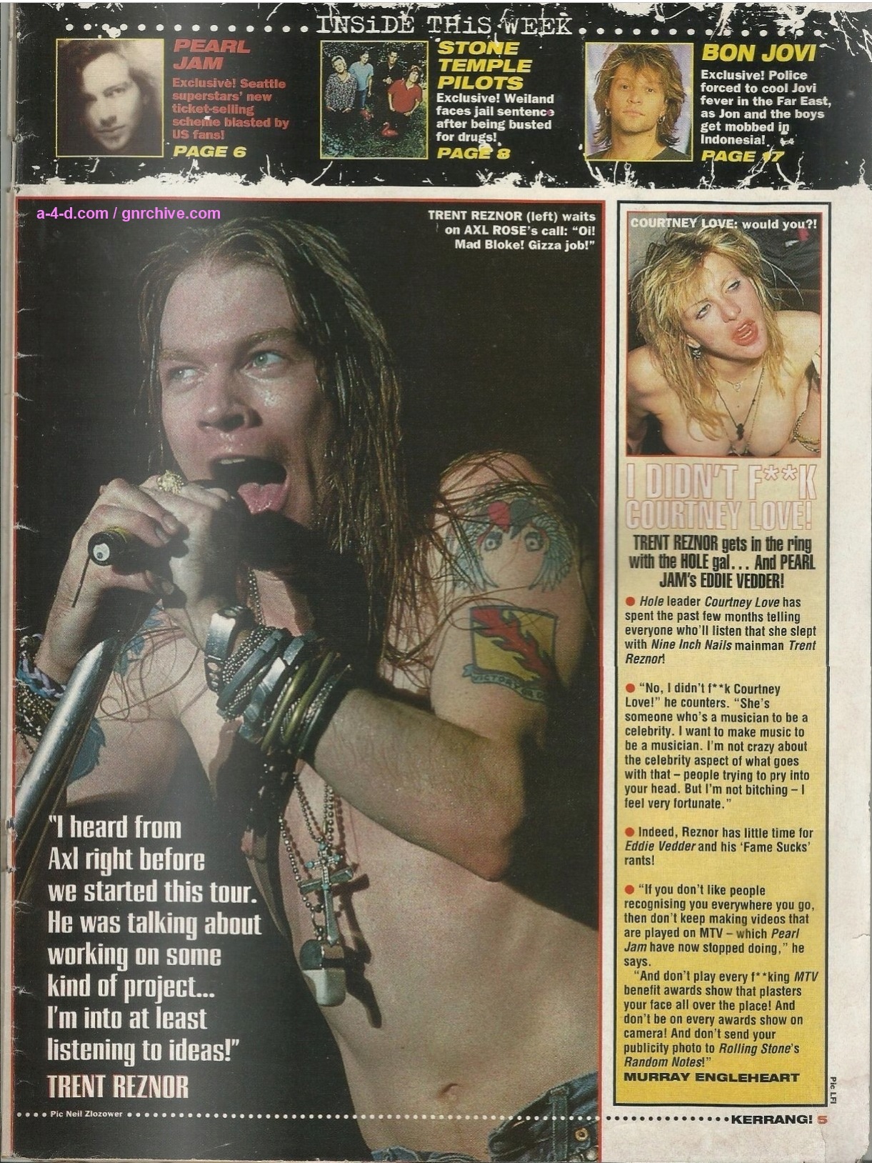 1995.05.27 - Kerrang! - Axl Rose & Trent Reznor To Work Together?! 1995_075