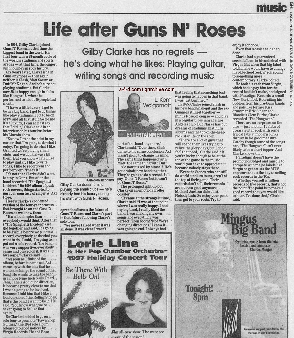 1997.11.16 - Lincoln Journal Star - Life After Guns N’ Roses (Gilby) 1997_113