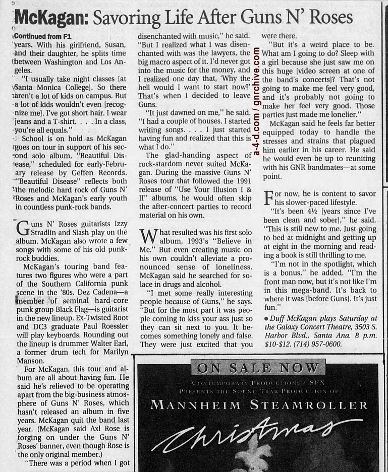 1998.11.27 - Los Angeles Times - He's Out of the Jungle (Duff) 1998_111