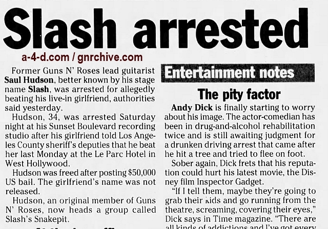 1999.07.26 - Los Angeles Times - Rocker Booked In Alleged Beating (Slash) 1999_038