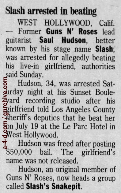 1999.07.26 - Los Angeles Times - Rocker Booked In Alleged Beating (Slash) 1999_040