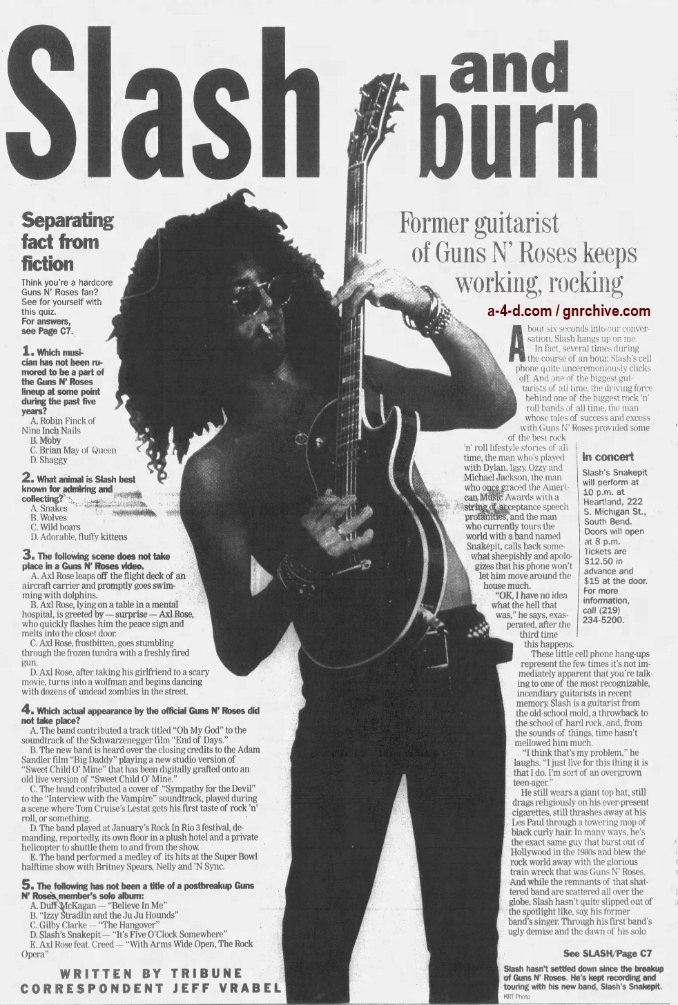 2001.03.09 - The South Bend Tribune - Slash and Burn (Slash) 2001_031