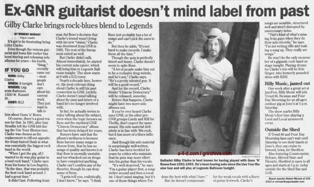 2002.06.26 - Argus Leader - Ex-GNR Guitarist Doesn't Mind Label From Past (Gilby) 2002_031