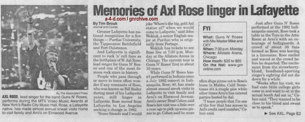 2002.11.17 - Journal and Courier - Memories of Axl Rose linger in Lafayette 2002_100