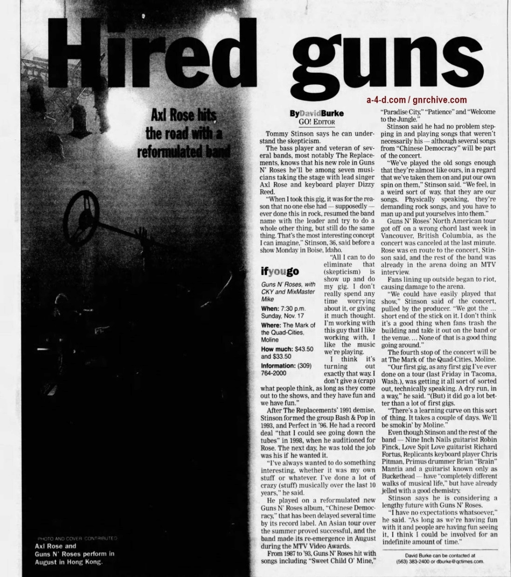 2002.11.14 - Quad City Times - Hired Guns (Tommy) 2002_140