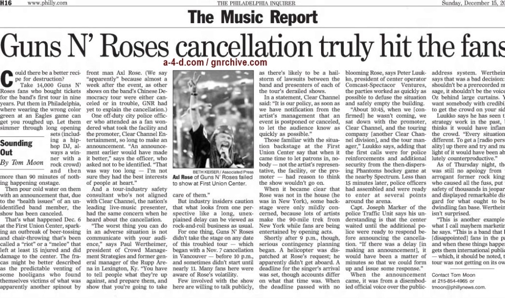 2002.12.15 - The Philadelphia Inquirer - Guns N' Roses Cancellation Truly Hit The Fans 2002_195