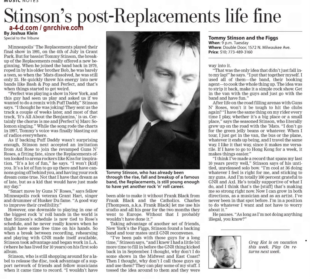 2003.08.29 - Chicago Tribune - Stinson’s Post-Replacements Life Fine 2003_034