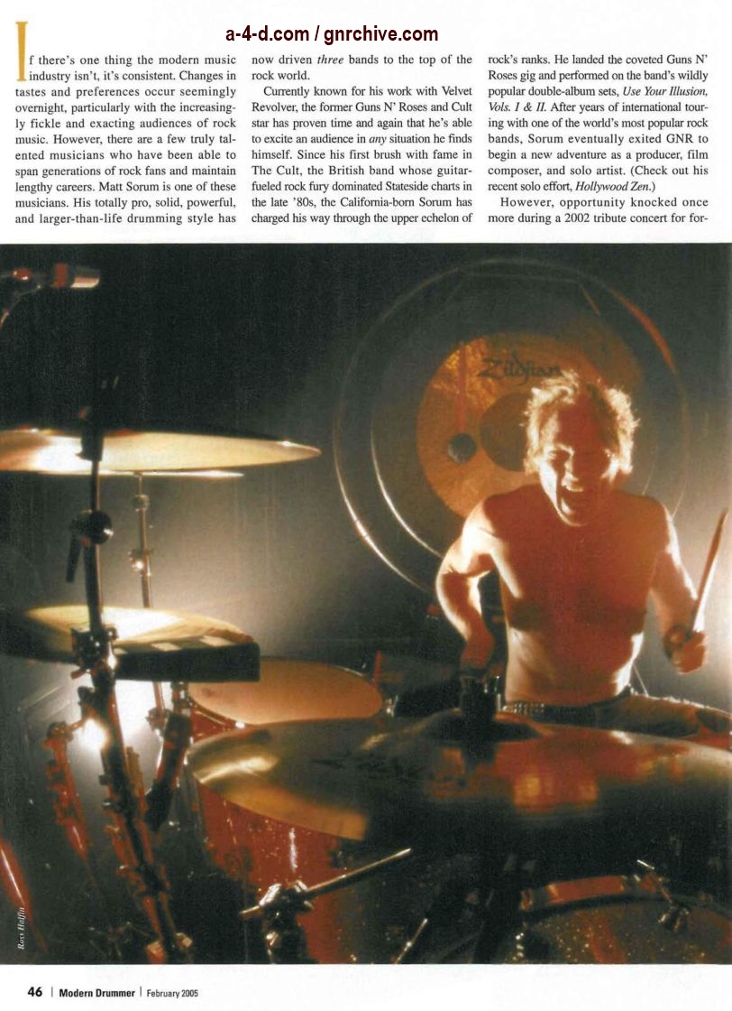 2005.02.DD - Modern Drummer - Matt Sorum: On Top... Again (Matt, Slash) 2005_013