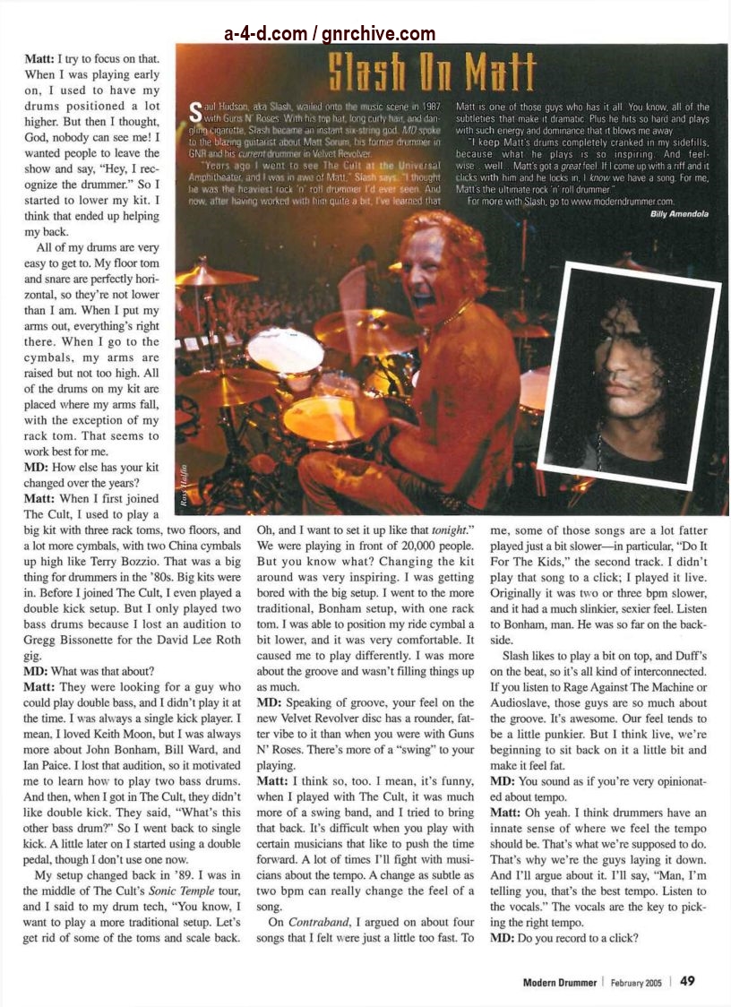 2005.02.DD - Modern Drummer - Matt Sorum: On Top... Again (Matt, Slash) 2005_016