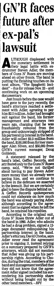 1993.10.21 - The Kokomo Tribune - GN'R faces future after ex-pal's lawsuit Adler_10