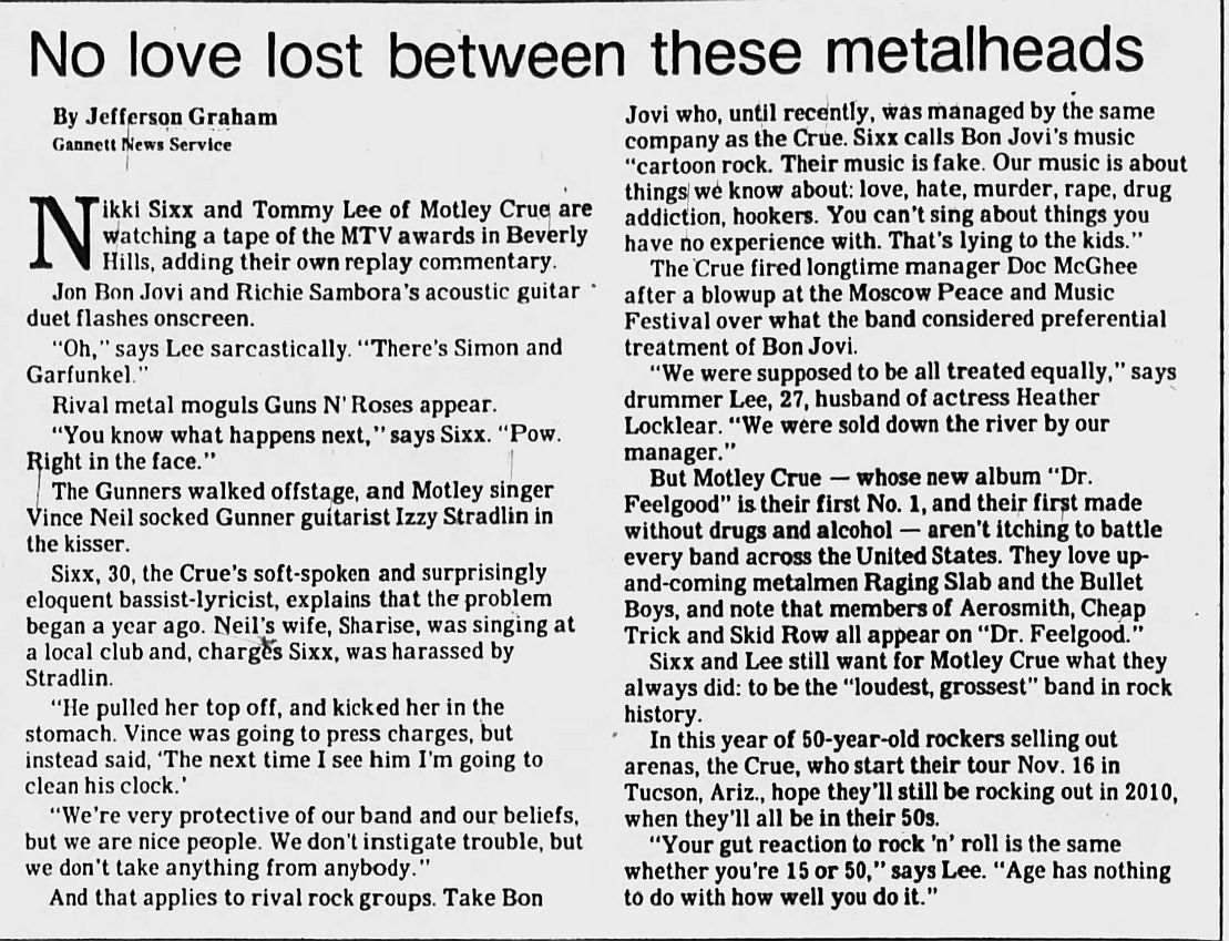 1989.09.08 - Los Angeles Times - Feud Between Rockers Boils Over Backstage at MTV Awards Gnr-mo10