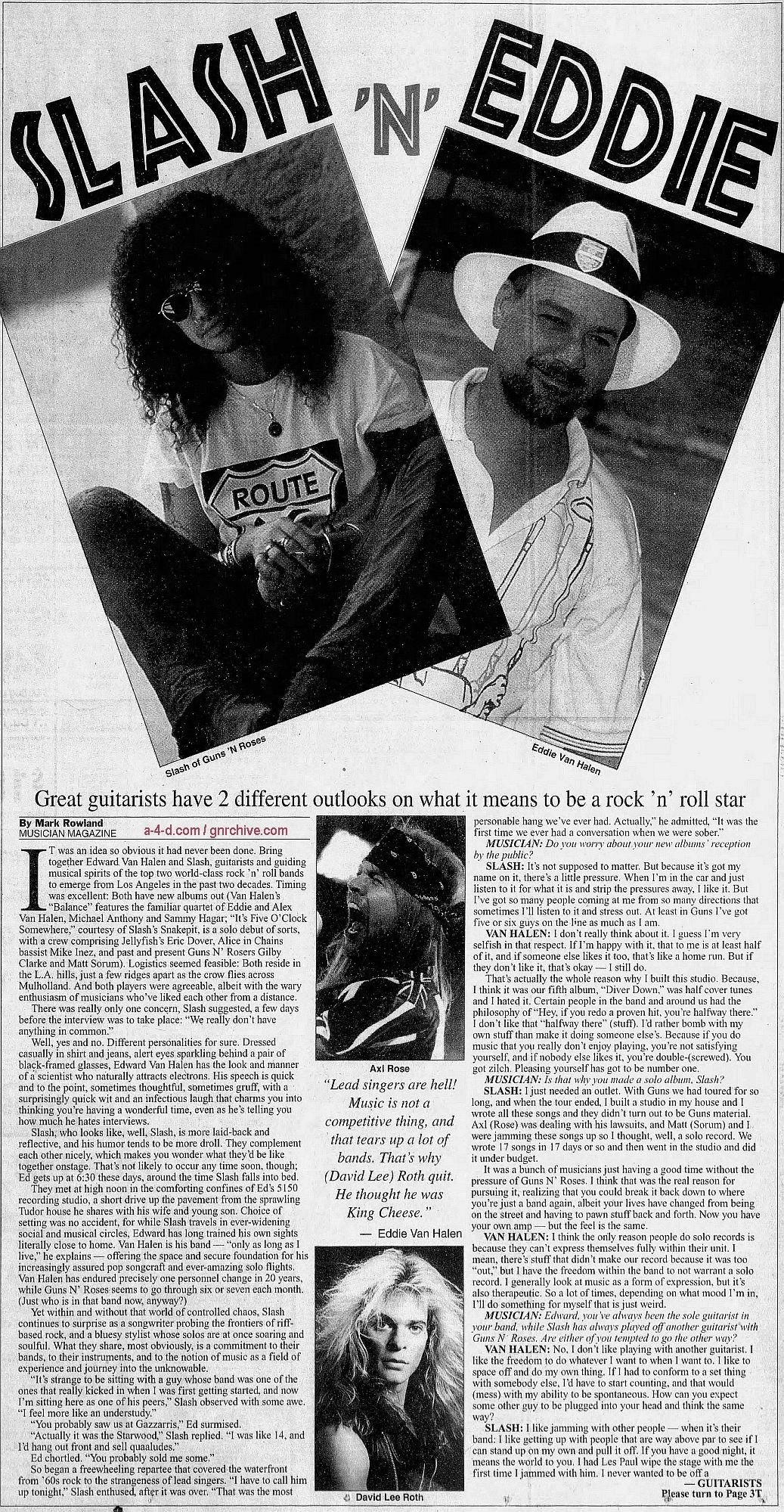 1995.03.DD - Musician Magazine/Quad City Times - Slash 'N' Eddie (Slash) Gnr-sl11