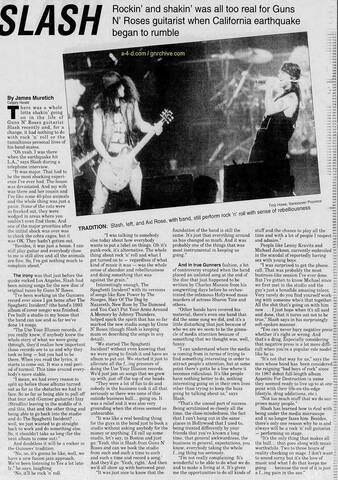 ミュージシャン NEWS 1994.01.29 - The Calgary Herald - Interview with Slash