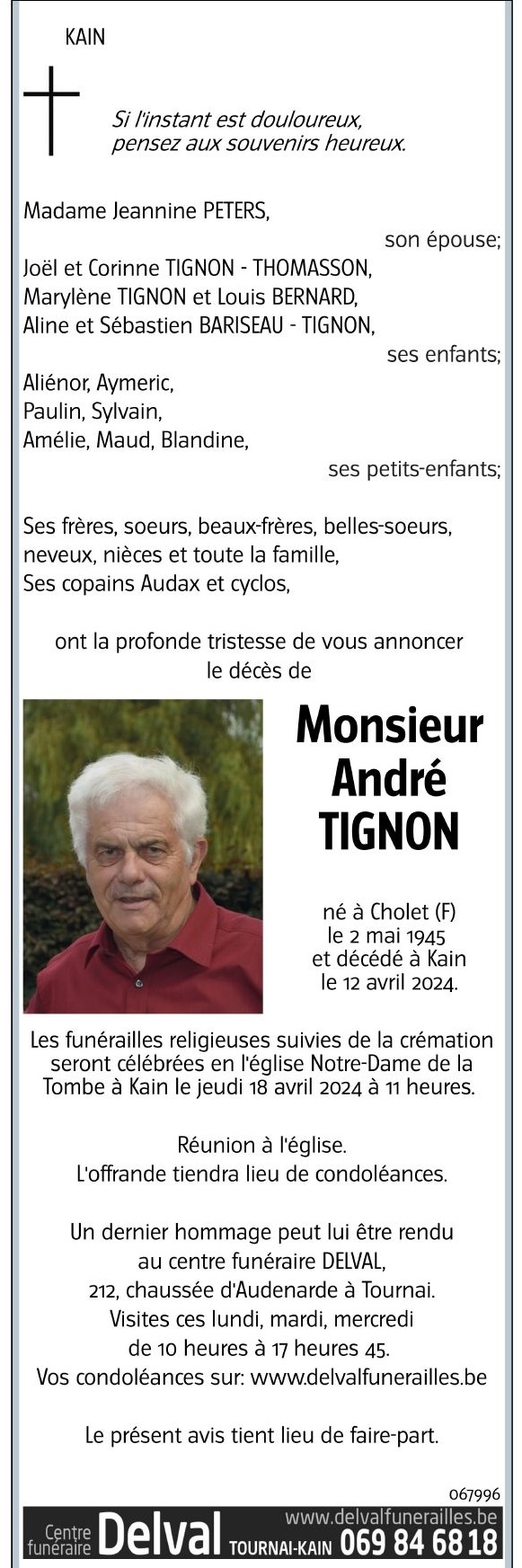 Décès d'André Tignon At10