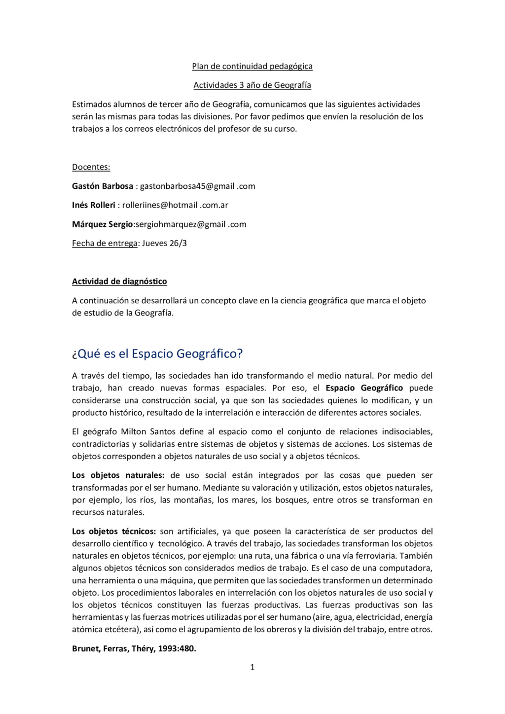 Plan de continuidad pedagógica de Geografía 3 año 26304d14