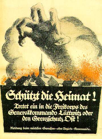Affiche propagande allemande 14-18 : "Wir müssen die Heimat schützen" Freiko10
