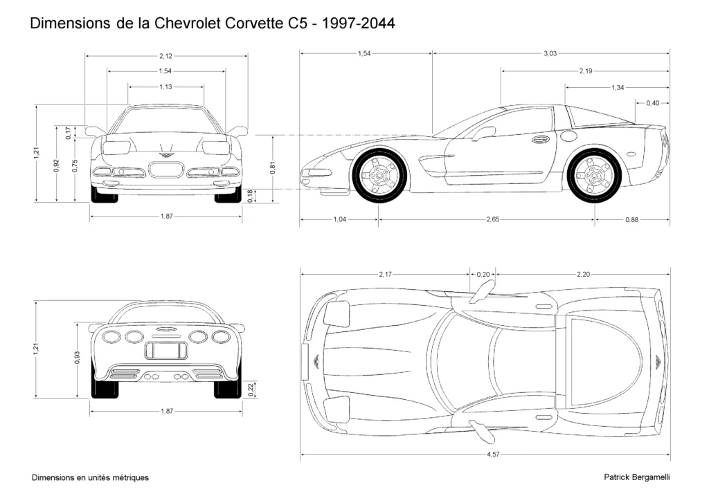 Dimensions précises de la Corvette C5 Corvet10