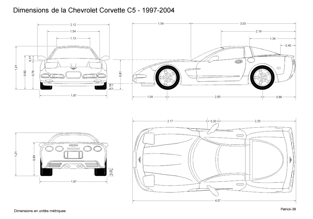 Dimensions précises de la Corvette C5 Corvet11