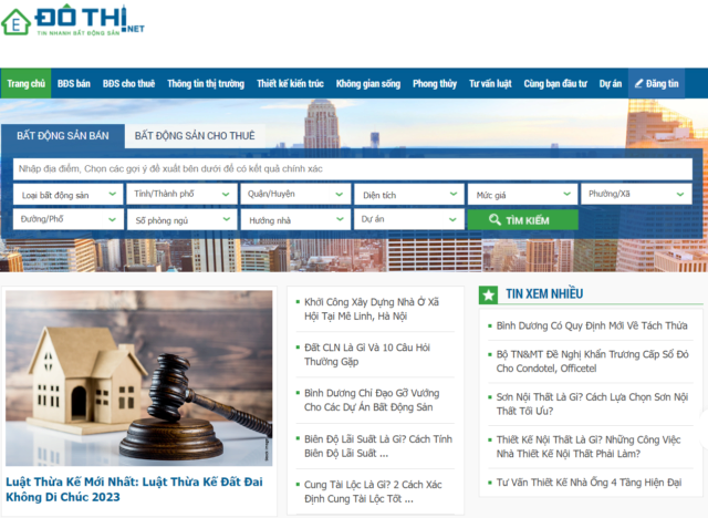 Tổng hợp các website bất động sản đăng tin lớn nhất tại Việt Nam Dothi_10