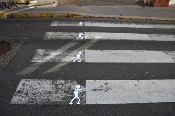 Le street art minimaliste de Oakoak  Zpouss10