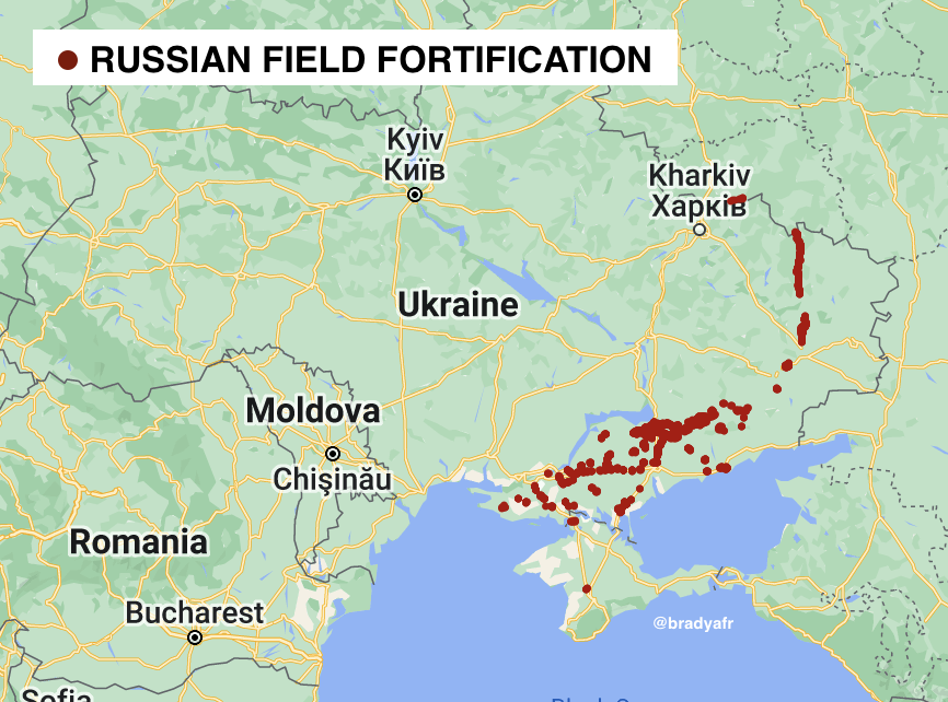 La ligne de défense russe sur 800 km,en Ukraine Zzzzz315