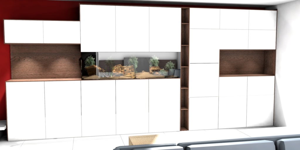 Projet aquarium 180cm intégré dans un meuble 462ca010