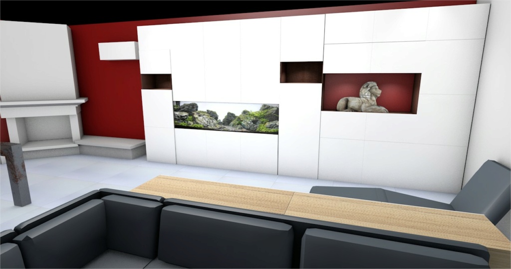 Projet aquarium 180cm intégré dans un meuble  Cinema11