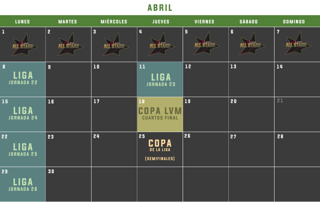 Calendario 2018/2019 Abril10