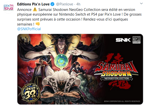 PIX'NLOVE éditera SAMURAI SHODOWN NEOGEO COLLECTION sur PS4 et Switch Captur66