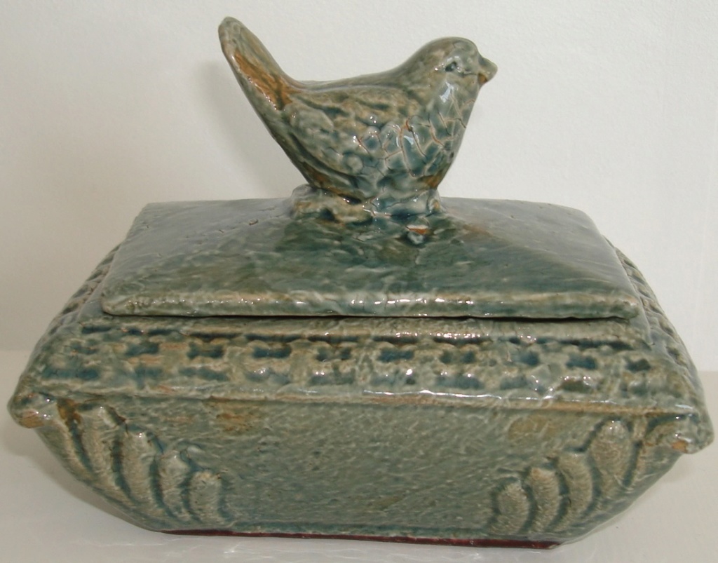 Celadon Bird pottery trinket Dsc08411