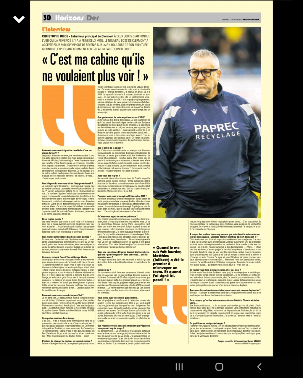 C. URIOS quitte l'UBB - Page 4 Scree726