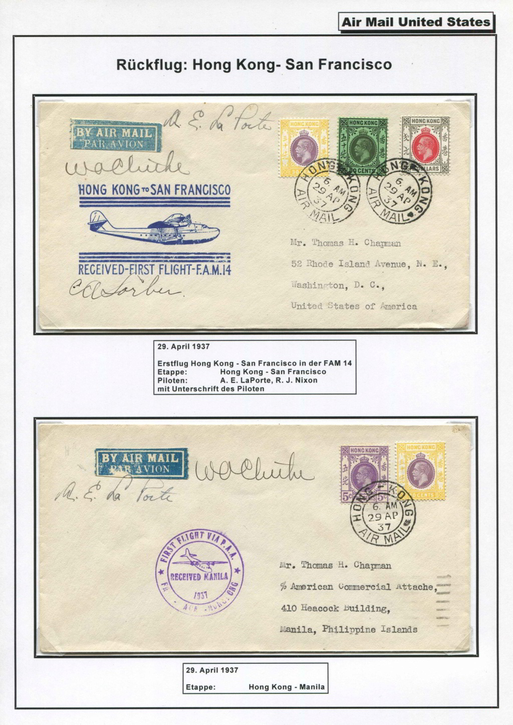 Sammlung FAM 14 (FOREIGN AIR MAIL ROUTE No 14) - Teil 1 Fam_1443