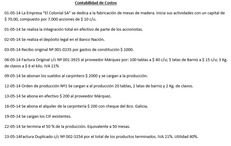 PRACTICAMOS CONTABILIDAD DE COSTOS 5A Costoj11