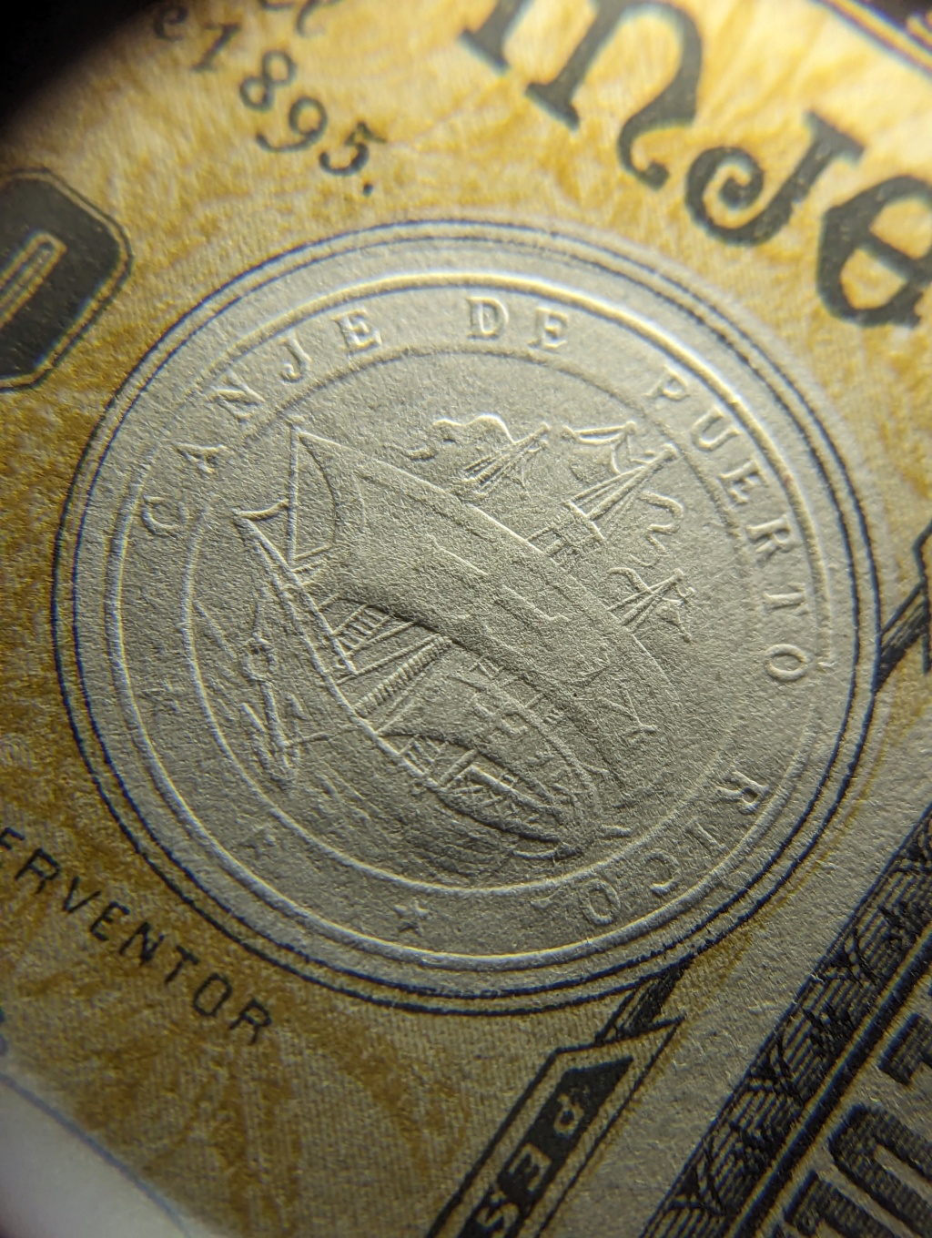 Billete de canje 1 peso de Puerto Rico 1895 Pxl_2012