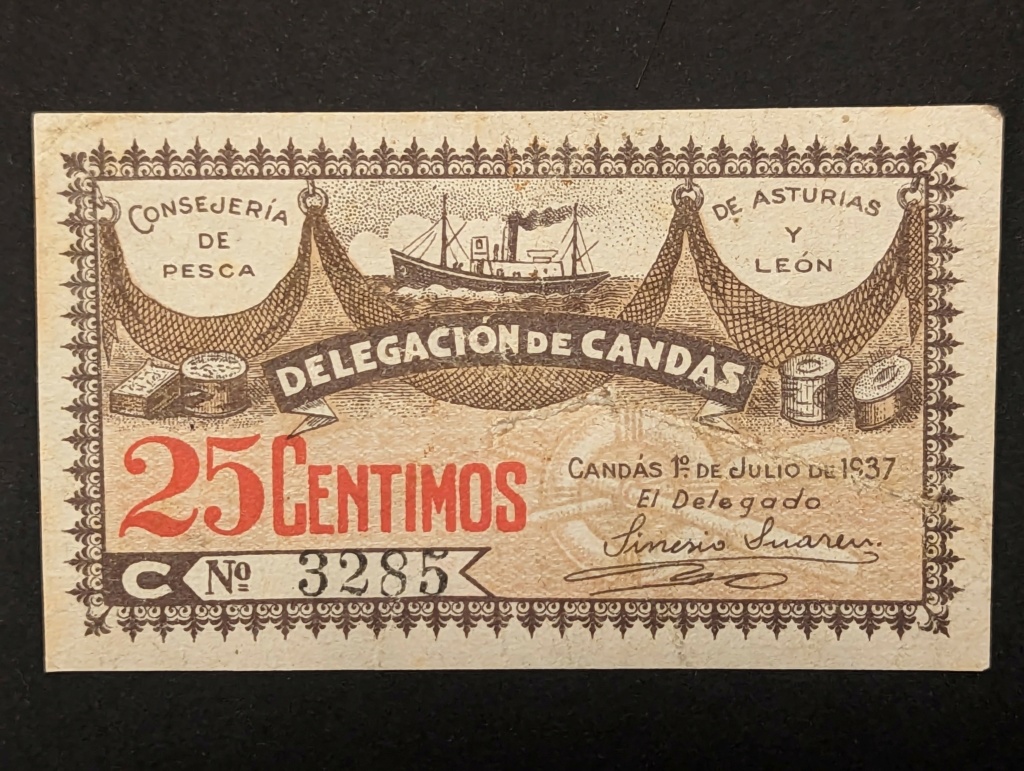 25 Céntimos de la consejeria de pesca de Asturias y León , delegación de Candás. Pxl_2013