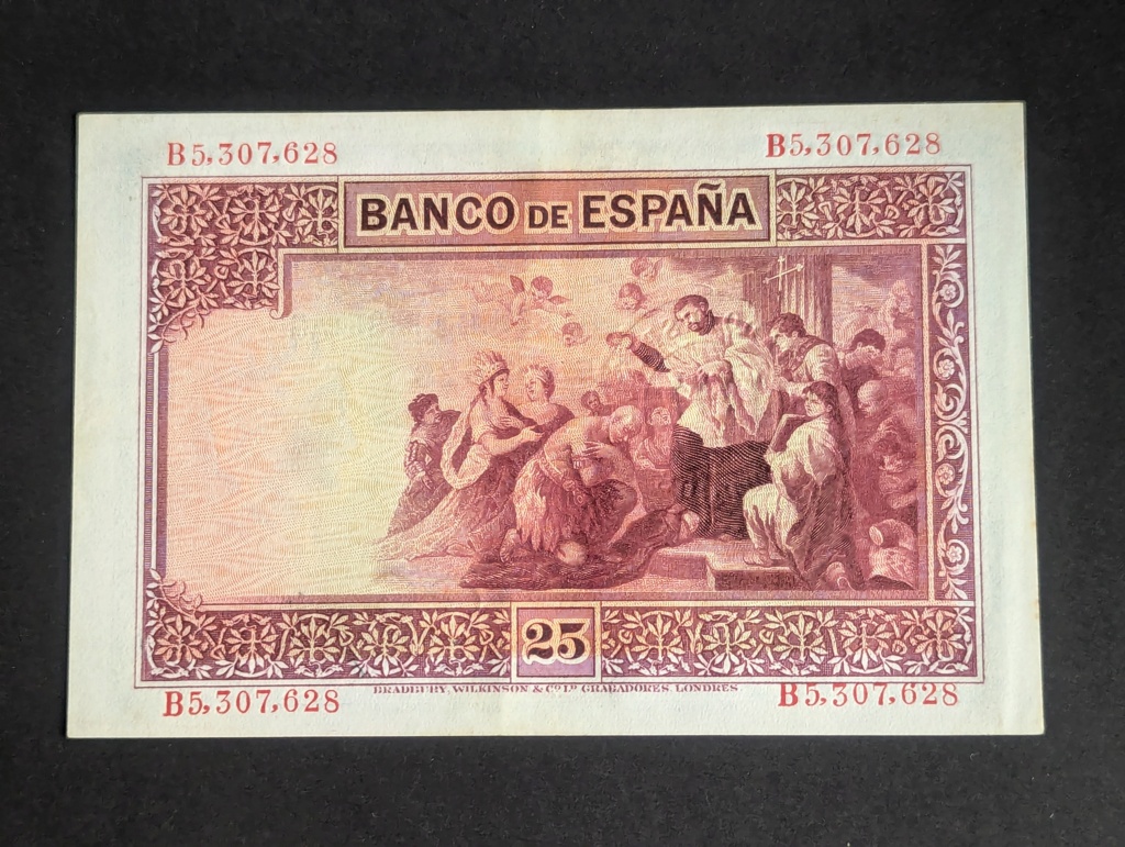 25 pesetas 1926 . Sello seco ESTADO ESPAÑOL . Pxl_2021