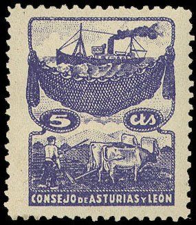 25 Céntimos de la consejeria de pesca de Asturias y León , delegación de Candás. Sello_10