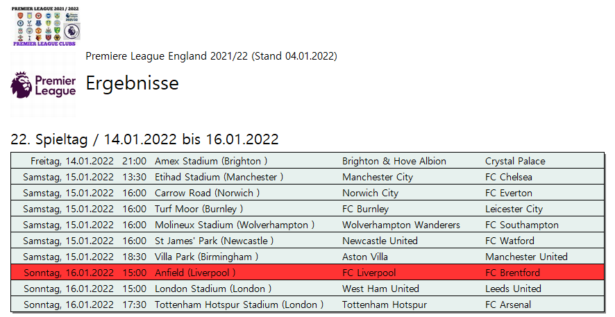 England » Premier League 2021/22 » 22. Spieltag  + League Cup - Nachholespiele 1311