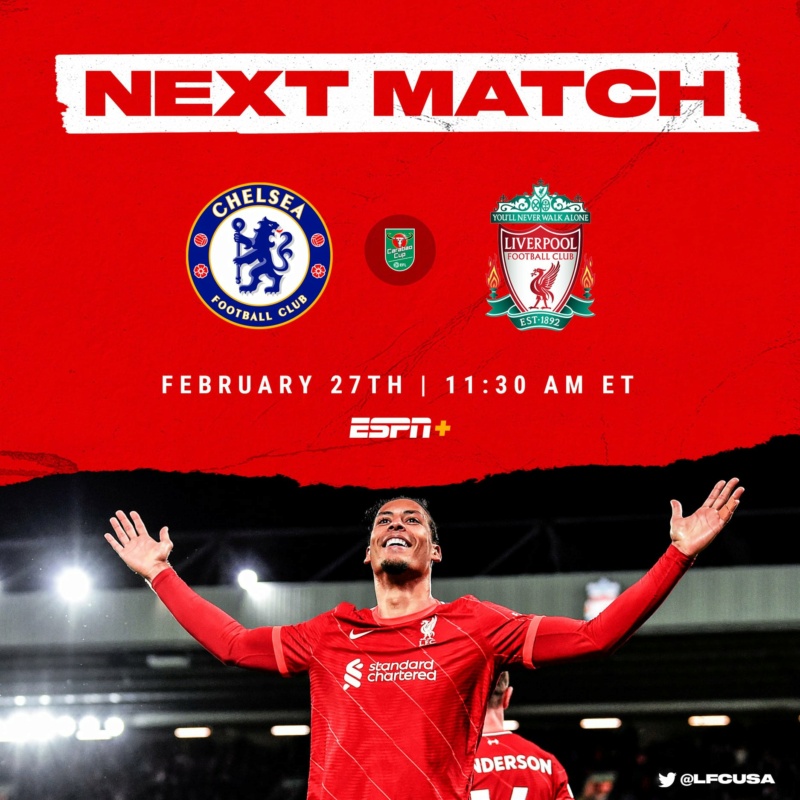 League Cup 2021/22 » Finale » 27.02.2022 » 17:30 » FC Chelsea - FC Liverpool - Seite 4 61210