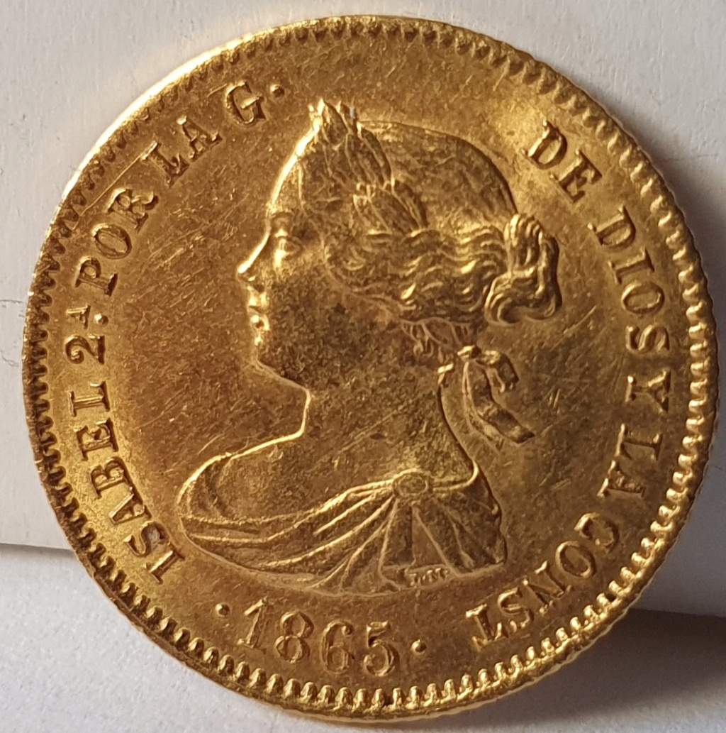 4 escudos Isabel II de oro 1867/1868 20221213