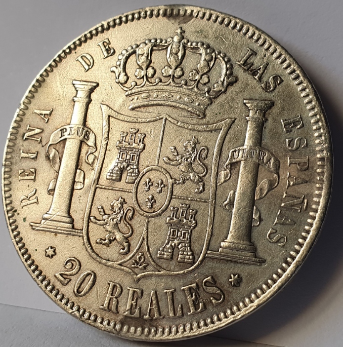 Tercer Sistema monetario de Isabel II-20 Reales 20240215